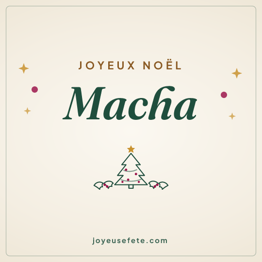 Image carrée « Joyeux Noël Macha » pour WhatsApp