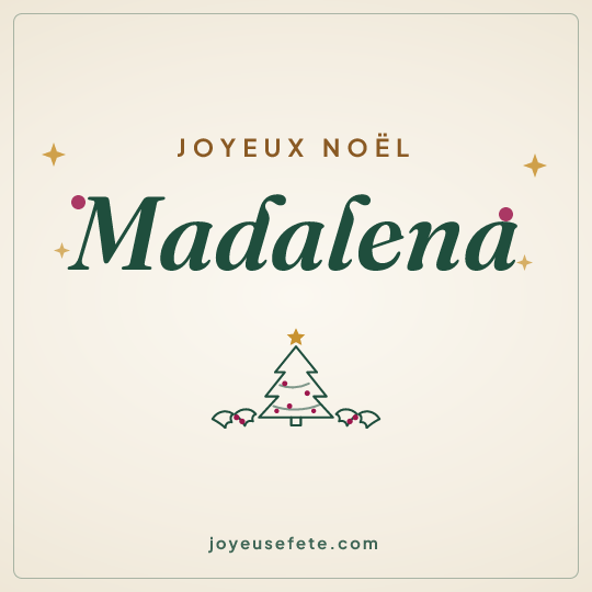 Image carrée « Joyeux Noël Madalena » pour WhatsApp