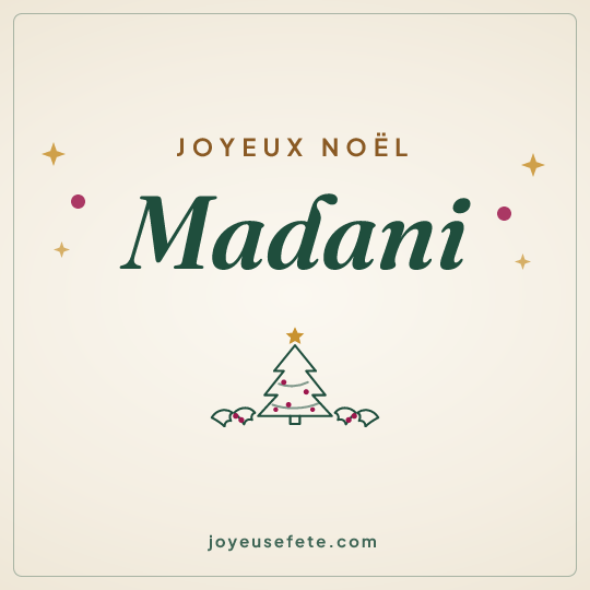 Image carrée « Joyeux Noël Madani » pour WhatsApp