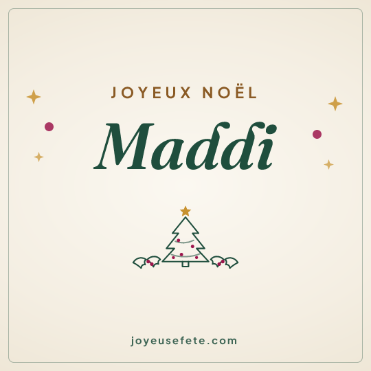 Image carrée « Joyeux Noël Maddi » pour WhatsApp