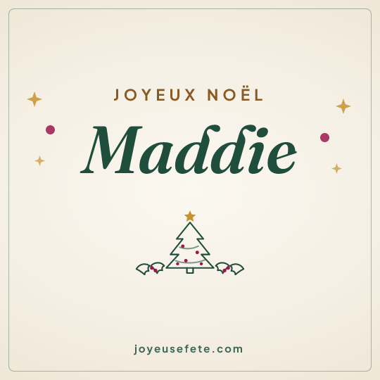 Image carrée « Joyeux Noël Maddie » pour WhatsApp