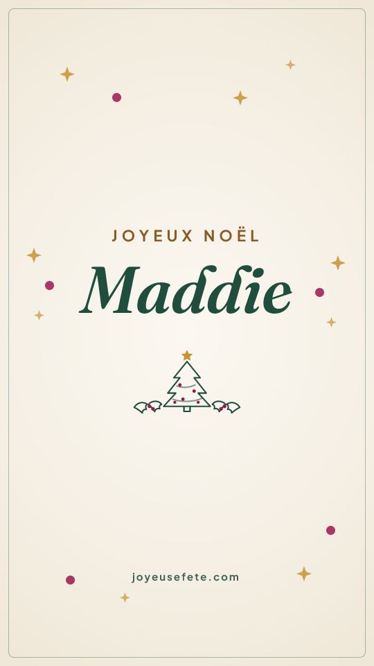 Image « Joyeux Noël Maddie » au format story