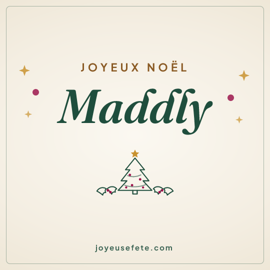 Image carrée « Joyeux Noël Maddly » pour WhatsApp
