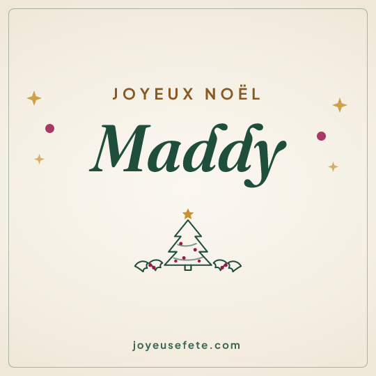 Image carrée « Joyeux Noël Maddy » pour WhatsApp