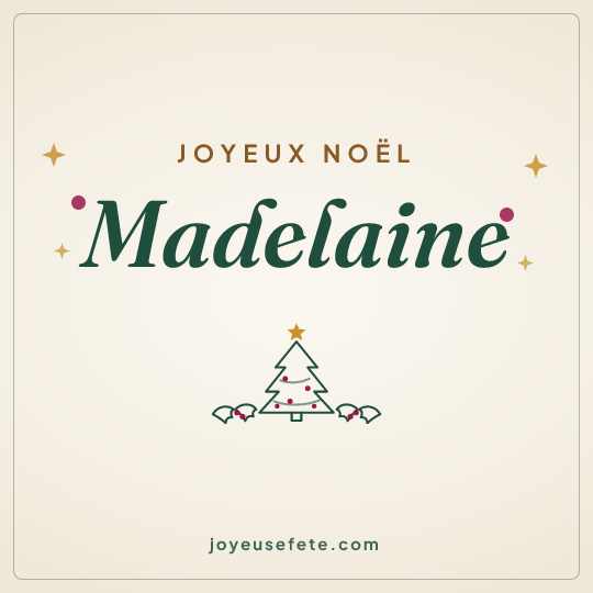 Image carrée « Joyeux Noël Madelaine » pour WhatsApp