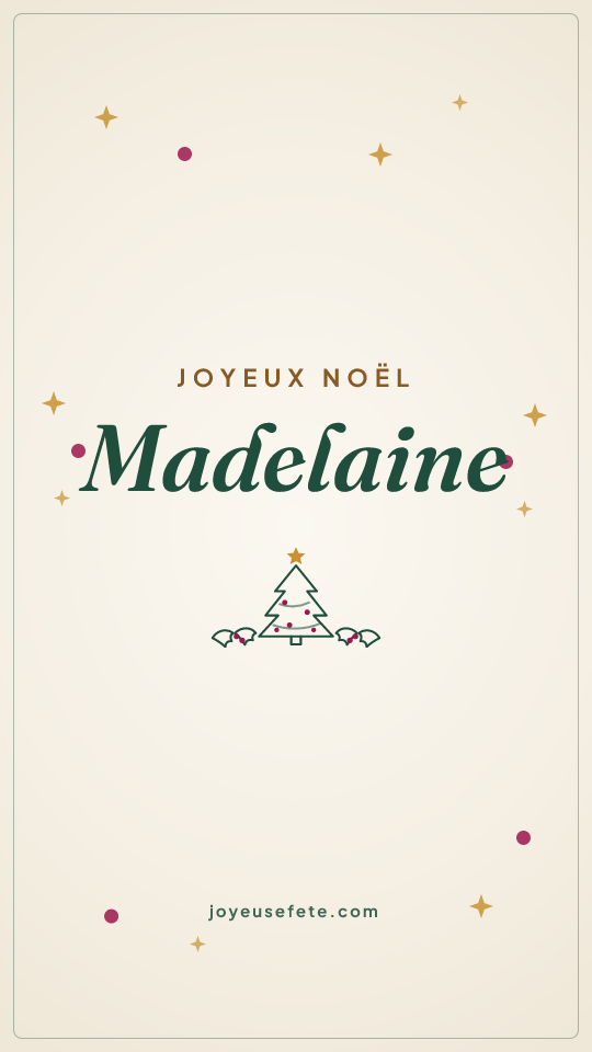 Image « Joyeux Noël Madelaine » au format story