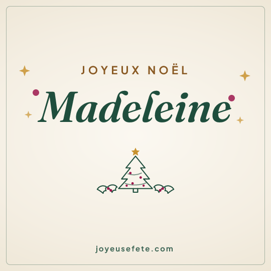 Image carrée « Joyeux Noël Madeleine » pour WhatsApp