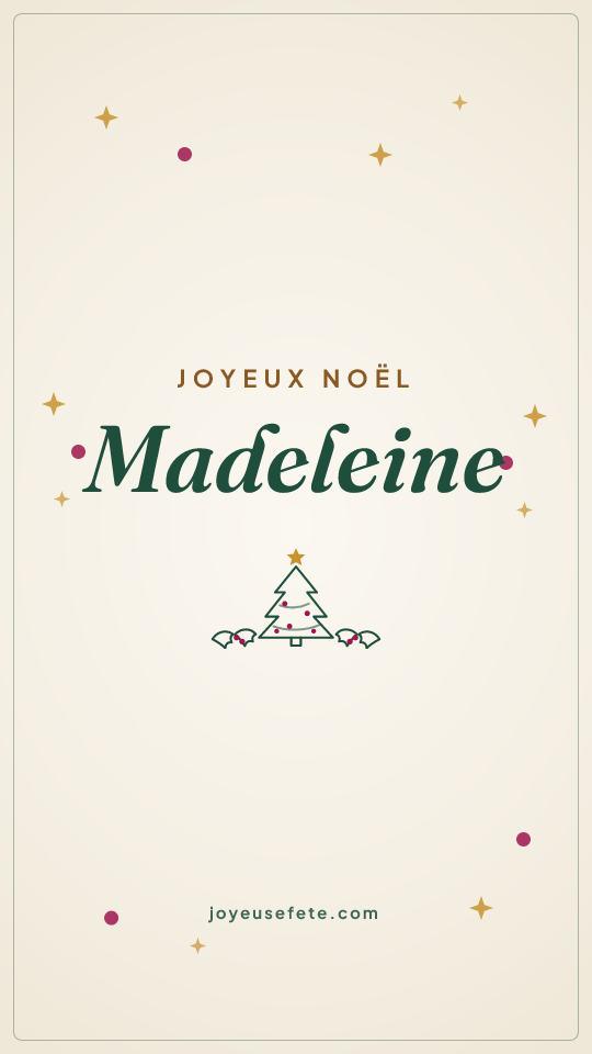 Image « Joyeux Noël Madeleine » au format story