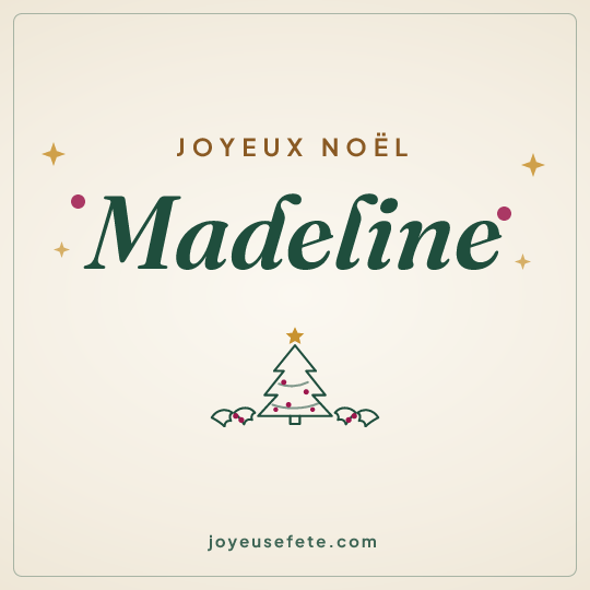Image carrée « Joyeux Noël Madeline » pour WhatsApp
