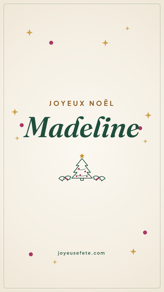 Image « Joyeux Noël Madeline » au format story