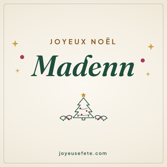 Image carrée « Joyeux Noël Madenn » pour WhatsApp