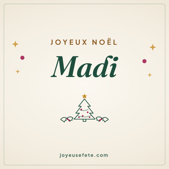 Image carrée « Joyeux Noël Madi » pour WhatsApp