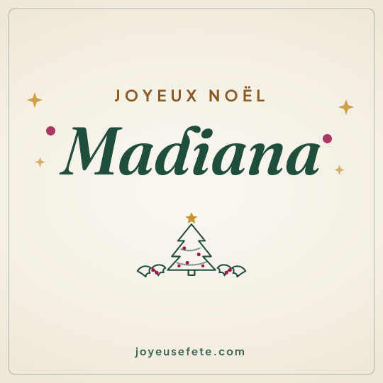 Image carrée « Joyeux Noël Madiana » pour WhatsApp