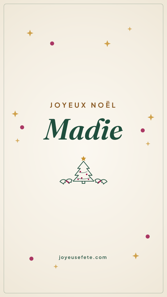 Image « Joyeux Noël Madie » au format story