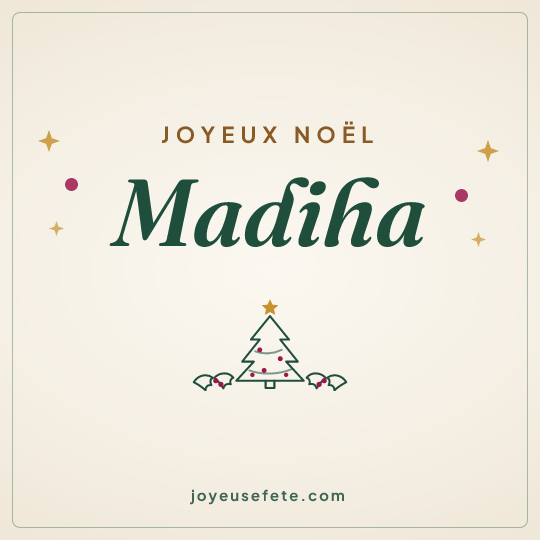 Image carrée « Joyeux Noël Madiha » pour WhatsApp