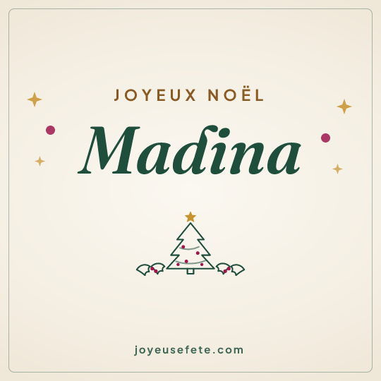 Image carrée « Joyeux Noël Madina » pour WhatsApp