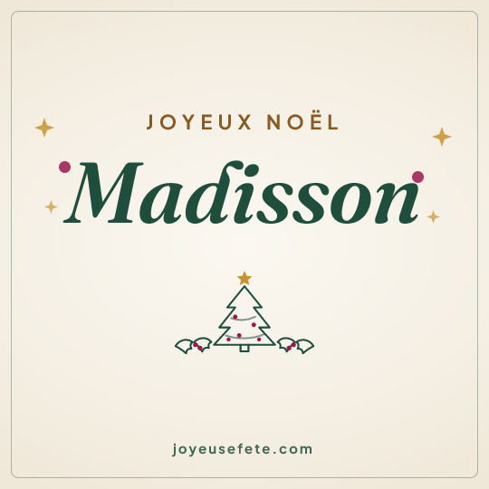 Image carrée « Joyeux Noël Madisson » pour WhatsApp