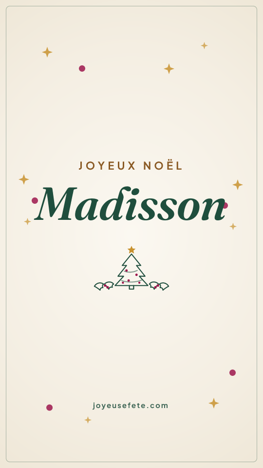 Image « Joyeux Noël Madisson » au format story