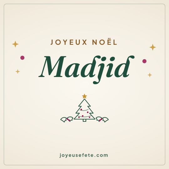 Image carrée « Joyeux Noël Madjid » pour WhatsApp