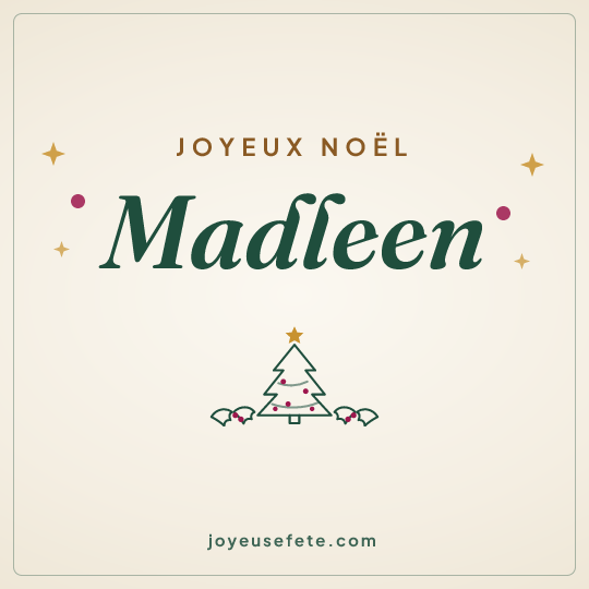 Image carrée « Joyeux Noël Madleen » pour WhatsApp