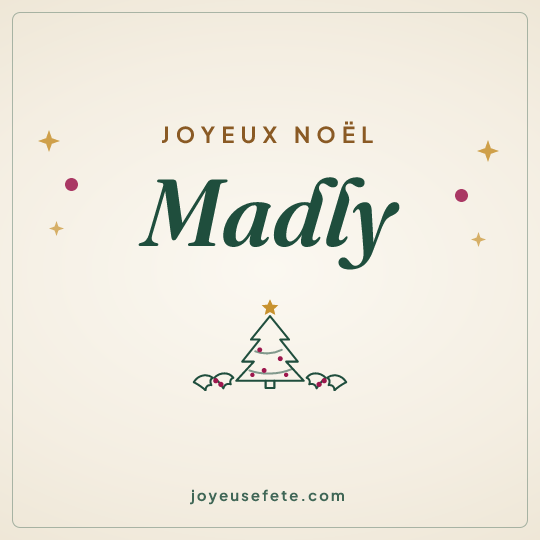Image carrée « Joyeux Noël Madly » pour WhatsApp