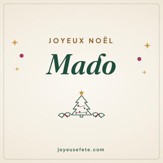 Image carrée « Joyeux Noël Mado » pour WhatsApp