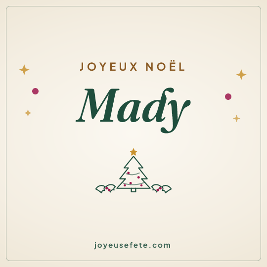 Image carrée « Joyeux Noël Mady » pour WhatsApp
