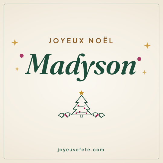 Image carrée « Joyeux Noël Madyson » pour WhatsApp