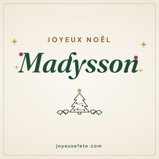 Image carrée « Joyeux Noël Madysson » pour WhatsApp