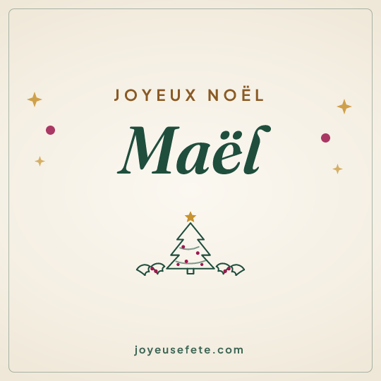 Image carrée « Joyeux Noël Maël » pour WhatsApp
