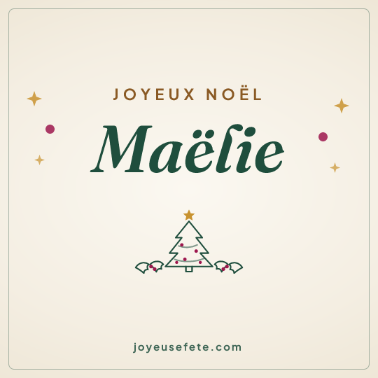 Image carrée « Joyeux Noël Maëlie » pour WhatsApp