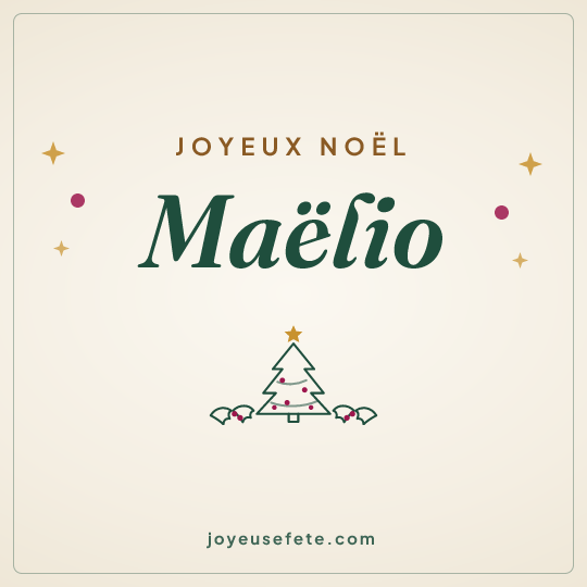 Image carrée « Joyeux Noël Maëlio » pour WhatsApp