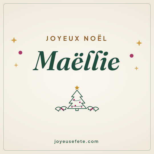 Image carrée « Joyeux Noël Maëllie » pour WhatsApp