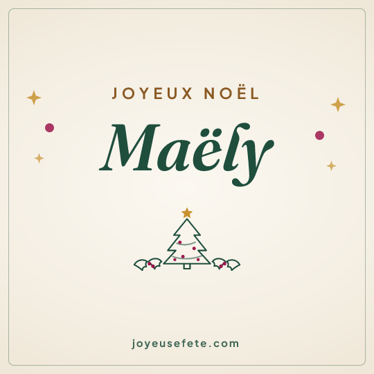 Image carrée « Joyeux Noël Maëly » pour WhatsApp