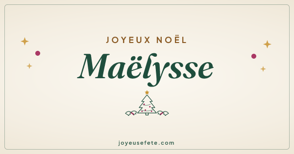 Image « Joyeux Noël Maëlysse » au format large