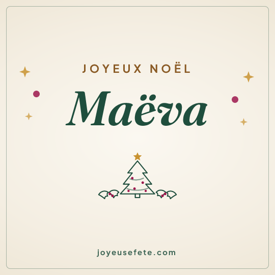 Image carrée « Joyeux Noël Maëva » pour WhatsApp