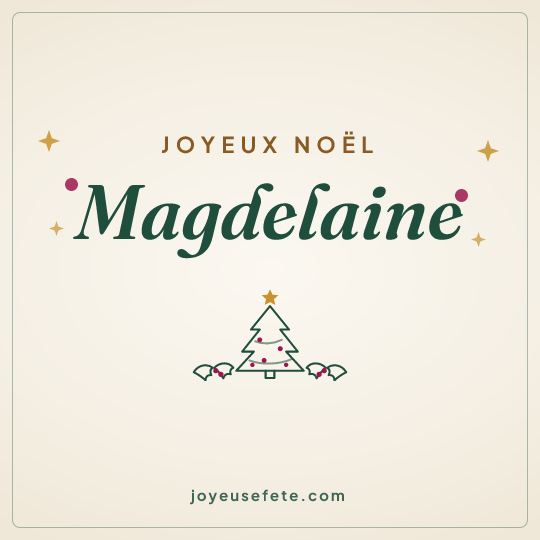 Image carrée « Joyeux Noël Magdelaine » pour WhatsApp