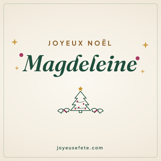 Image carrée « Joyeux Noël Magdeleine » pour WhatsApp