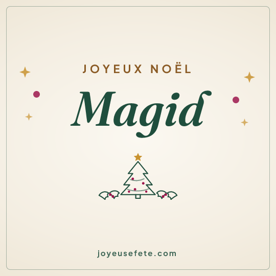Image carrée « Joyeux Noël Magid » pour WhatsApp