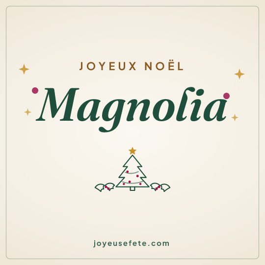 Image carrée « Joyeux Noël Magnolia » pour WhatsApp