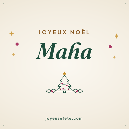 Image carrée « Joyeux Noël Maha » pour WhatsApp