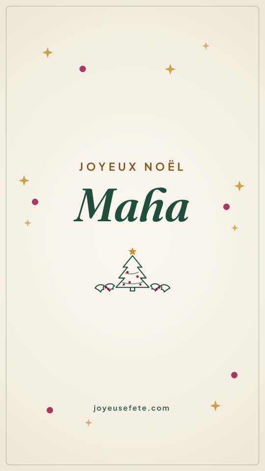 Image « Joyeux Noël Maha » au format story