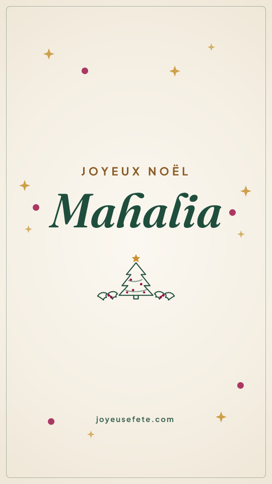 Image « Joyeux Noël Mahalia » au format story