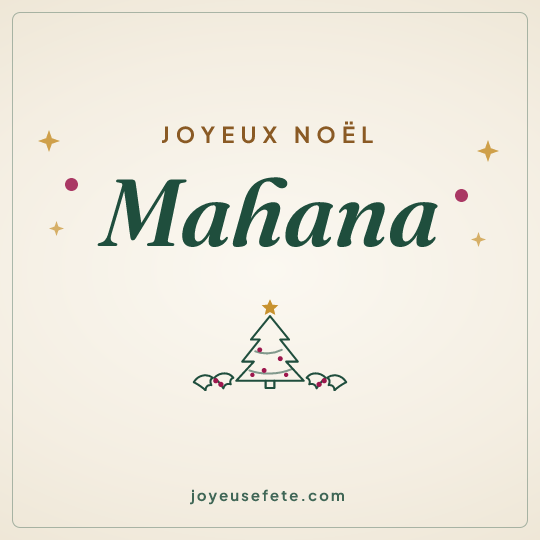 Image carrée « Joyeux Noël Mahana » pour WhatsApp