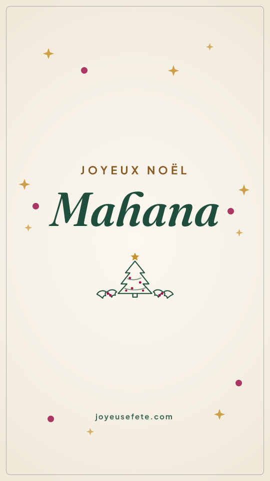 Image « Joyeux Noël Mahana » au format story
