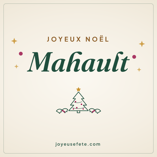 Image carrée « Joyeux Noël Mahault » pour WhatsApp