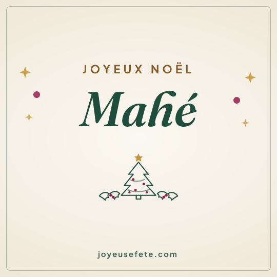 Image carrée « Joyeux Noël Mahé » pour WhatsApp