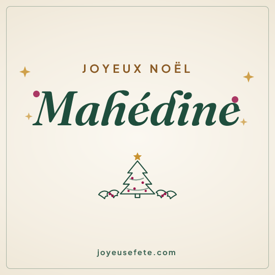 Image carrée « Joyeux Noël Mahédine » pour WhatsApp