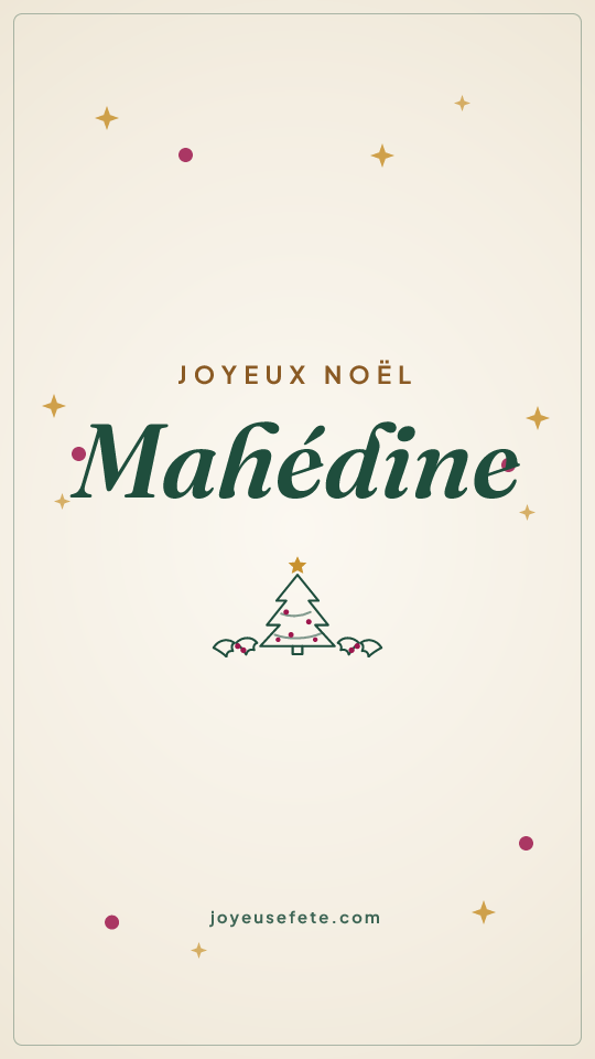 Image « Joyeux Noël Mahédine » au format story