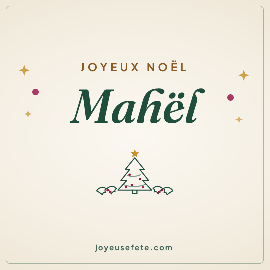 Image carrée « Joyeux Noël Mahël » pour WhatsApp